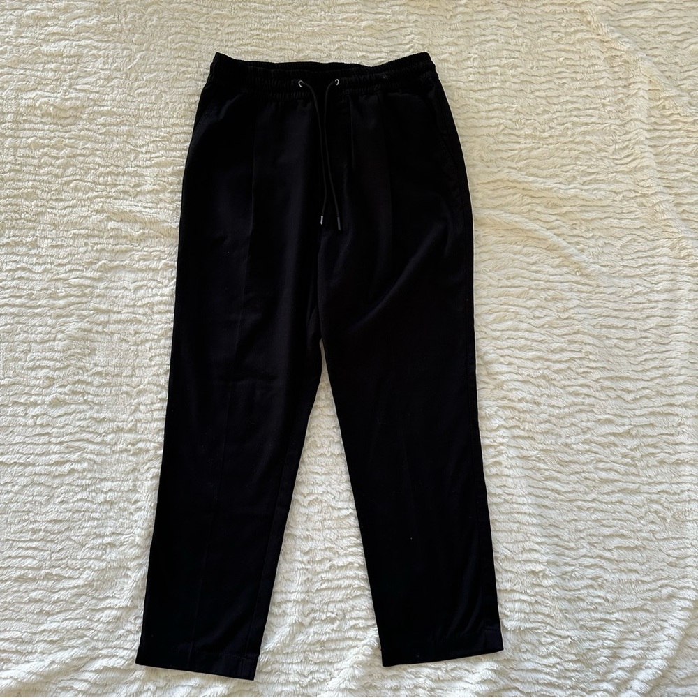 H&M Black Joggers with High Waist and Cuffed Hem